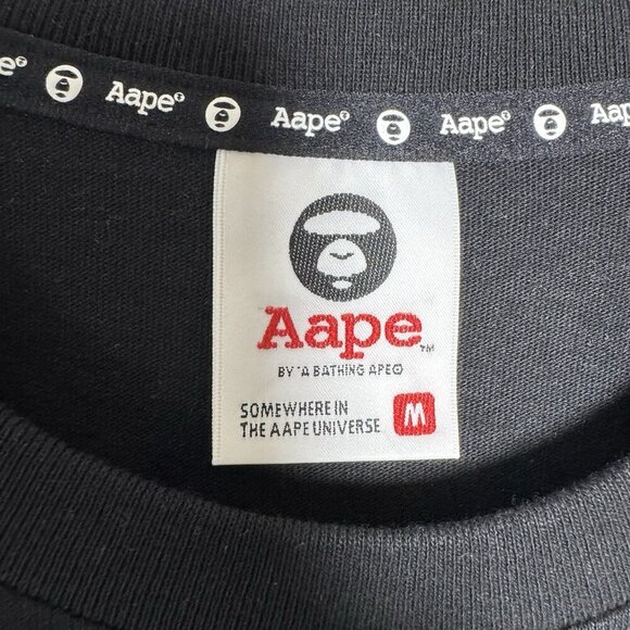 Aape by A Bathing Ape Woodland Camo Moonface T-Shirt black mens Size medium New - Picture 7 of 14